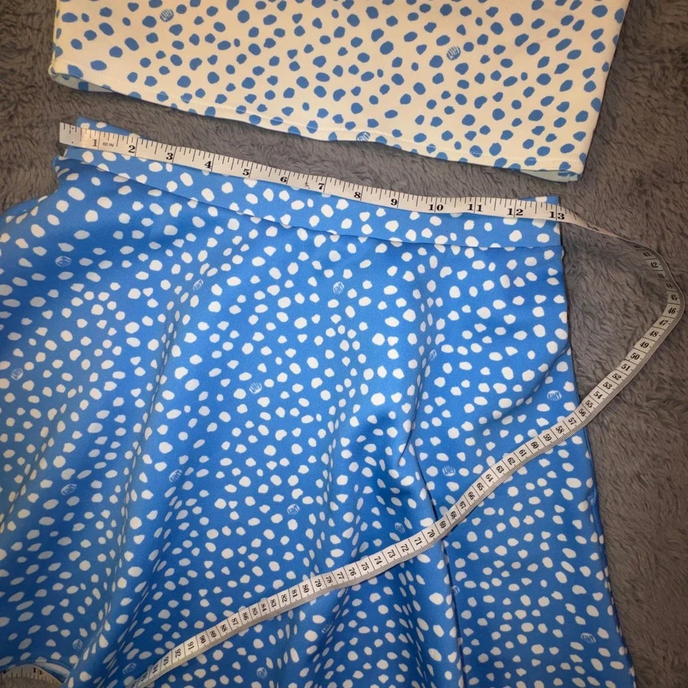 Lilly Pulitzer Girls 14 XL Thelma Set Polka Two Piece‎ Set Blue Skirt Top Dress